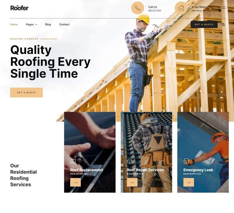 roofing business website for roofing branding